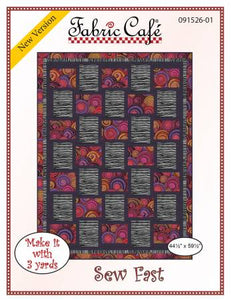 Fabric Cafe Quilt Pattern Sew Fast Make it with 3 yards! 44"x59" FREE SHIPPING