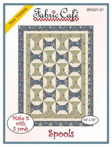 Fabric Cafe Quilt Pattern Spools Make it with 3 yards! 44"x59" FREE SHIPPING
