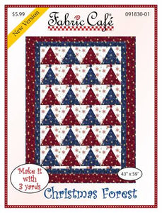 Fabric Cafe Quilt Pattern Christmas Forest Pattern Make it with 3 yards! 43"x59"