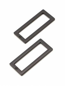 Rectangle Ring Flat 1-1/2in Black Metal Set of Two # HAR15RRBMTWO