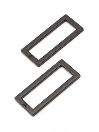 Rectangle Ring Flat 1-1/2in Black Metal Set of Two # HAR15RRBMTWO