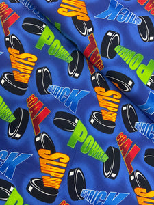 100% Cotton Quilting Fabric  Hockey Fabric by the 1/2 Yard