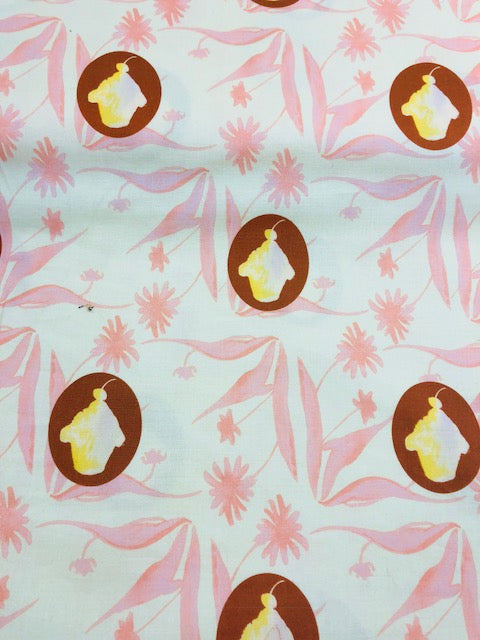 Free Spirit Fabrics Tina Givens Fairy Tip Toes Cupcake Medle Peach By The 1/2 Yard