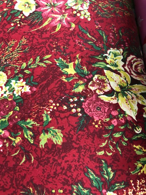 Free Spirit Fabrics Quilting Fabric by 1/2 The Yard April Cornell Merry Red