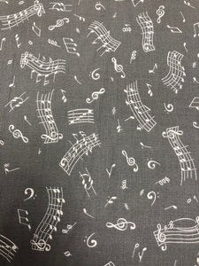 Blank Quilting Fabric Tutus & Toe Shoes Music Notes by the 1/2 yard