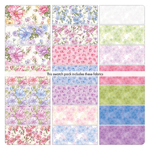 42 5" Squares Quilting Charm Pack Squares By BENARTEX STUDIO Judy's Bloom