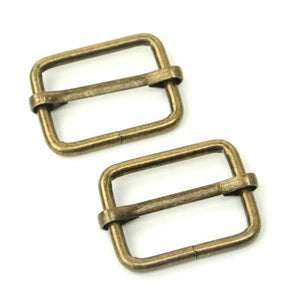 Two Slider Buckles 1" Antique
