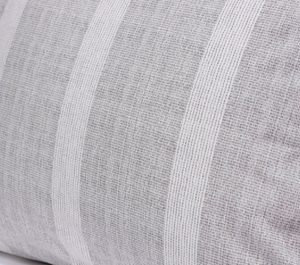 Stamattina 100% Cotton 118" Italian Percale By The Yard Theo A textural stripe pattern that works in many homes.  Colors on white background:  Grey and Natural