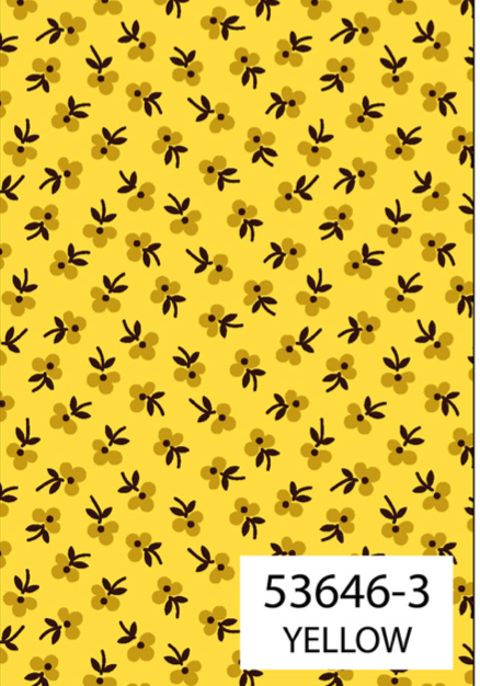 Quilting Fabric Denyse Schmidt Bonny By The 1/2 Yard Yellow Flowers