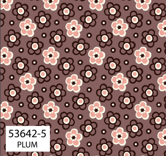 Quilting Fabric Denyse Schmidt Bonny By The 1/2 Yard Daisy Plum