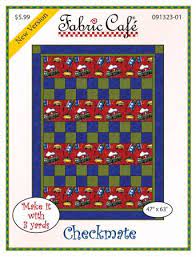 Fabric Cafe Quilt Pattern Checkmate Make it with 3 yards! 47"x63" FREE SHIPPING