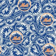 54" New York Mets Cotton Fabric Fabric By the 1/2 Yard