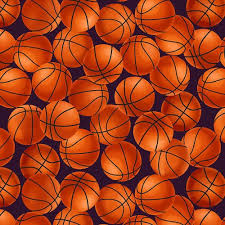 100% Cotton Quilting Fabric Blank Textiles Love Of The game Basketballs by the 1/2 Yard