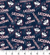 100% Cotton Quilting UCONN HUSKIES by the 1/2 Yard
