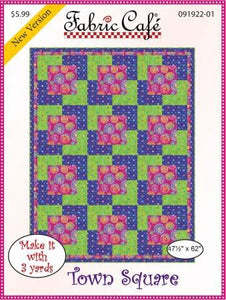 Fabric Cafe Quilt Pattern Town Square Pattern Make it with 3 yards! 47"x62" FREE SHIPPING