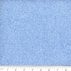 Quilting Fabric  By The 1/2 Yard Curly Q Light Blue