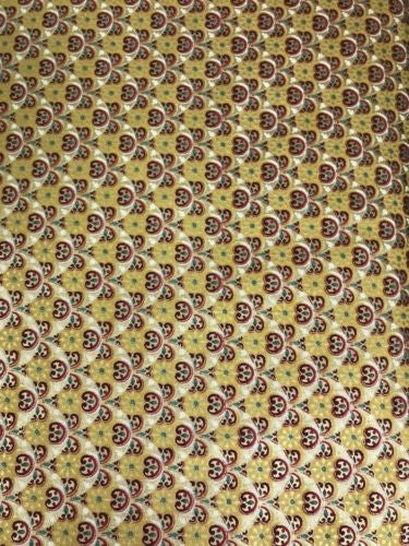 Quilting Fabric By The 1/2 Yard In The beginning Peaceful Holiday Gold