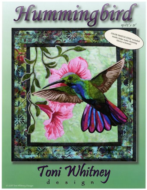 Hummingbird - raw edge applique wall quilt PATTERN - Toni Whitney